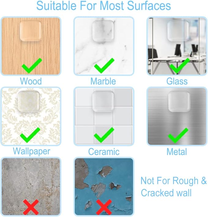Transparent Square Door Stopper Wall Protector Set - 6-Piece Soft Rubber Door Handle Bumpers with Strong Self-Adhesive, Thickened Wall Shields (4 CM/Square, Clear)