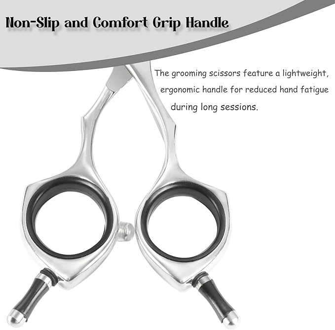 Dog Grooming Scissors 5 inch Small Straight Scissors Super Light Professional 440C Stainless Steel Pet Shears for Trimming Face and Paws Nose Ear Easy Use.
