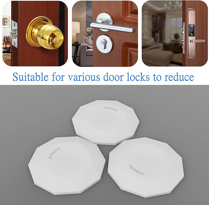 Door Stopper Wall Protector 3" with Strong 3M Adhesive - Quiet and Shock Absorbent Silicone Wall Protectors from Door Knobs - Larger Door Bumper to Protect Every Wall Surface (White-3 pcs