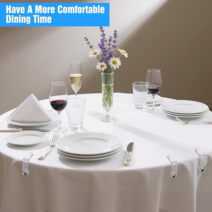 48pcs Tablecloth Clips Table Cloth Clips Picnic Clear Plastic Clip-Clamp Holder Table Tablecloth Clip Bulk for Outdoor,Wedding Picnic Tables Camping tablecloths Party Essentials