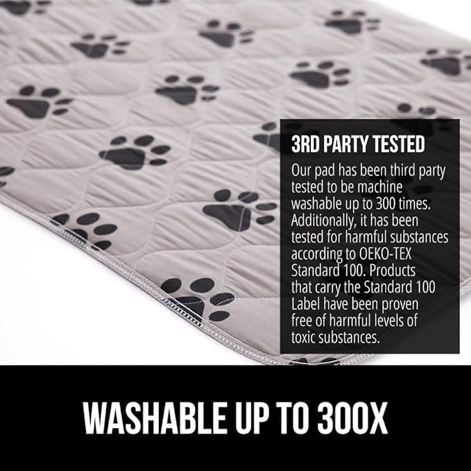 GORILLA GRIP Washable Puppy Pads, 40x26 Pack of 2, Slip Resistant Dog Crate Mat, Waterproof Cloth Pee Pad for Training Puppies in Playpen, Reusable Pet Incontinence Blanket, Protects Sofa, Furniture