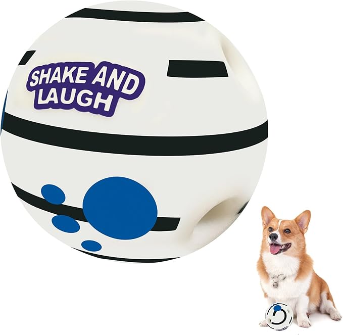 SHAKE AND LAUGH Glow in The Dark Dog Toys Ball, Interactive Dog Ball, Shaking with Gibbering Sound, S, 3.14 in (8 cm)