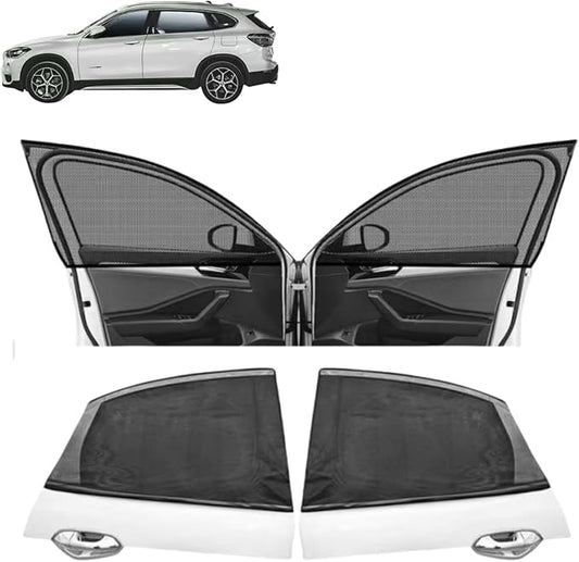 Cars Window Shades–4Pcs Breathable Mesh Sun Shade for Back & Side Windows, UV Protection for Baby, Family & Pets, Privacy Screen, Bug & Mosquito Blocker for SUV & Car, Ideal for Camping (SUV 24"x39")