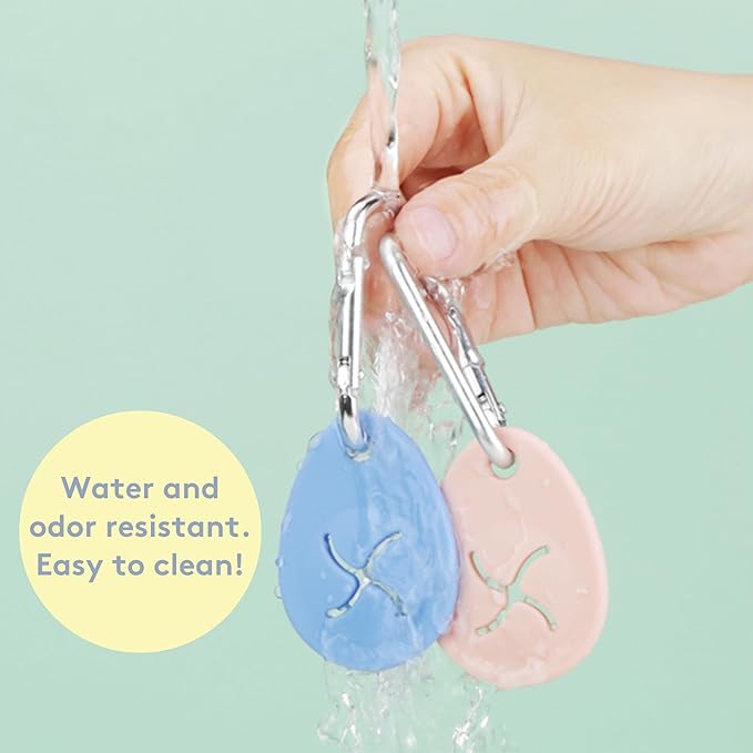 Dog Poop Bag Holder Charm for Hands-Free Carry of Used Poop Bag, Durable Eco-Friendly Silicone Dog Walking Accessory with Carabiner Clip - Mocha