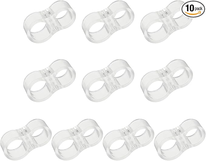 PATIKIL 10pcs Door Handle Stopper, 15/17mm Hole Door Knob Stoppers Wall Protector Bumpers Reusable PVC Plastic Silicone for Home Cabinets Lever Buffer Shield, Transparent(Double Holes)