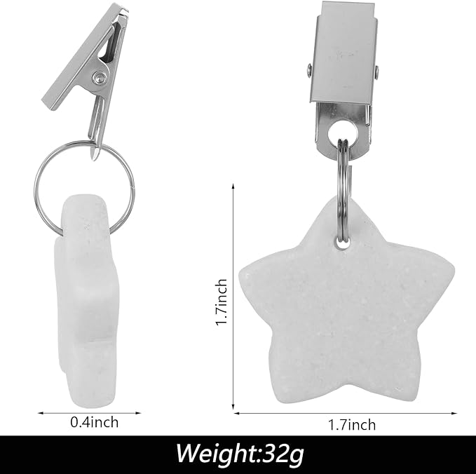 12 Pack Tablecloth Weights, Table Cloth Pendant Stones with Metal Clips, Heavy Marble Tablecloth Hangers, Stainless Steel Table Covers Clamps for Decoration, Outdoor, Picnic, Family Dinner Party