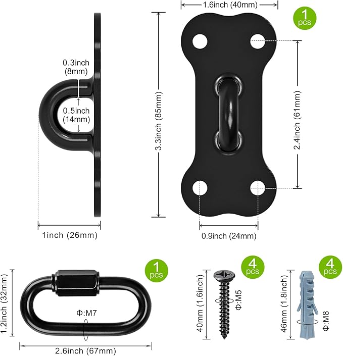 Lifeswell Dog Leash Holder for Wall, Heavy Duty Hook for Lead Management, Easy to Install, Fully Welded Hook for Indoor & Outdoor Use, Black