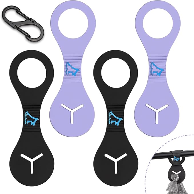 Dog Poop Bag Holder for Leash Waste Bag Carrier Dog Poop Bag Dispenser for Walking Running Bicycle Accessory 4 Pieces