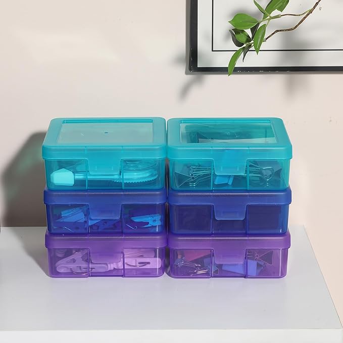 novelinks 18 Pack Small Plastic Storage Containers Clear Arts & Crafts Storage Boxes & Organizers Stackable Small Containers With Lids For Organizin (Set 4)