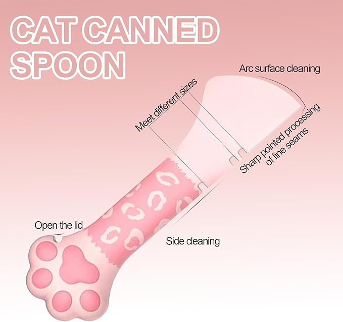 Mwellewm6Pcs Pet Food Can Supplies Set 2Pcs Universal Silicone Cat Food Top Covers Lids 2Pcs Multifuctional Mini Spatula Pet Can Opener 2 Dog Spoons for Pets Dogs Cats Feeding Can(pink)