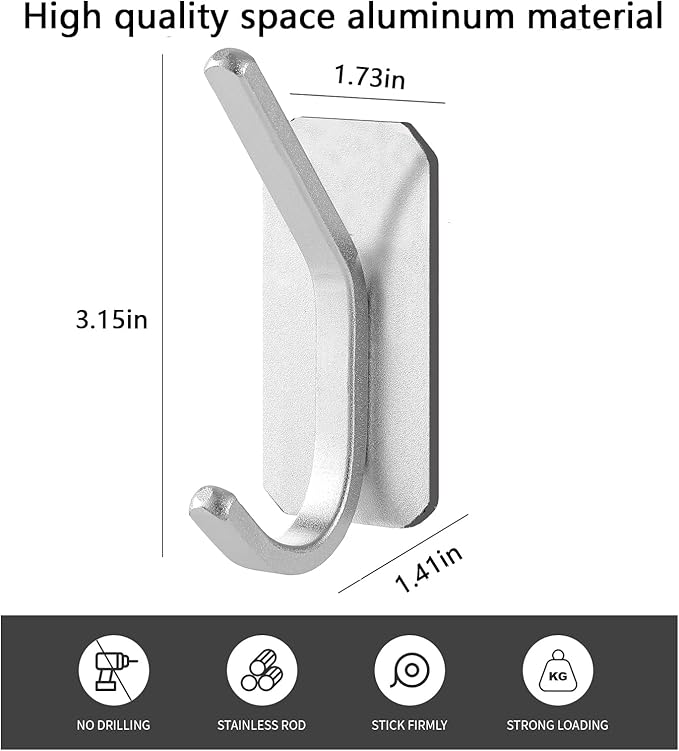 Paoli Heavy-Duty Adhesive Coat Hooks, Self-Adhesive Hooks, Multiple Colors and Styles, Maximum Load Capacity 25 lbs(4, White)