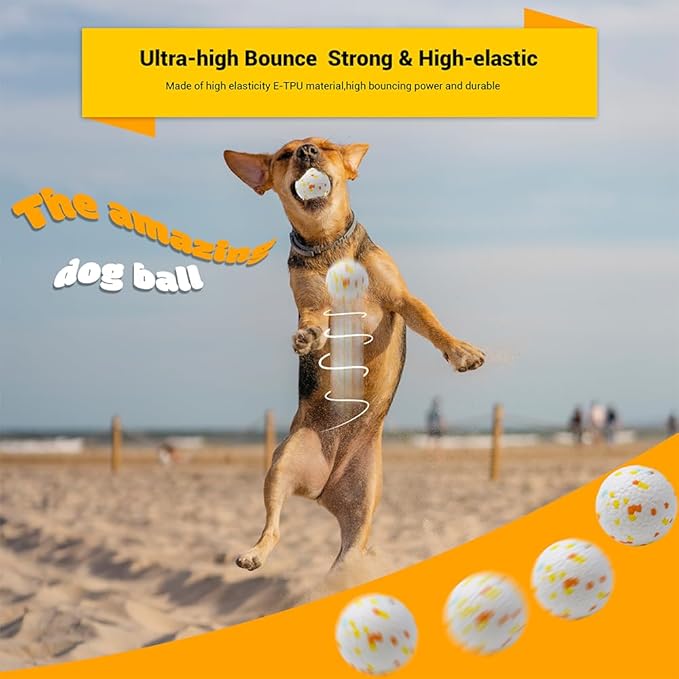 Dog Balls Toys for Aggressive Chewers, Indestructible Durable Bouncy Floating Balls for Dogs to Fetch, Durable Solid Rubber Ball for Training Dog(2 Pack)