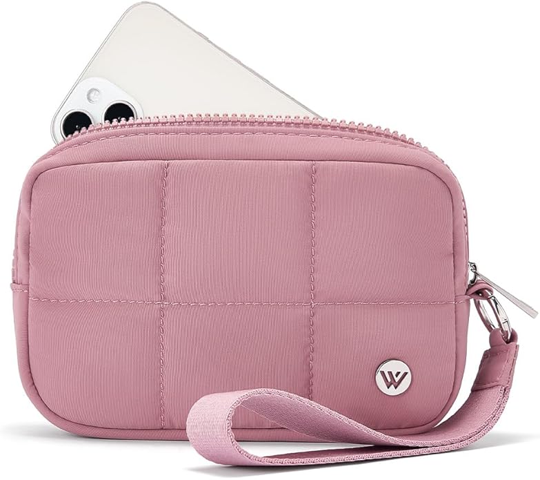 WESTBRONCO Puffer Wristlet Wallets for Women RFID Nylon Wallet with Zipper Quilted Purse for Travel Credit Card Holder Phone