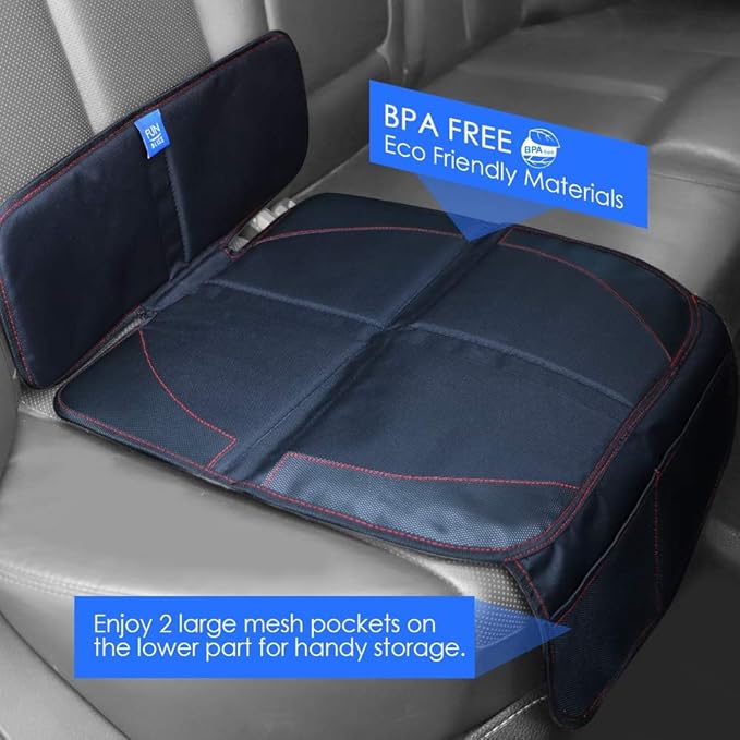 funbliss Car Seat Protector for Baby Child 2 Packs Black,Waterproof Seat Protector with Thickest Padding for Baby Car,Dog Mat,Cover Pad Protects Automotive Vehicle Leather