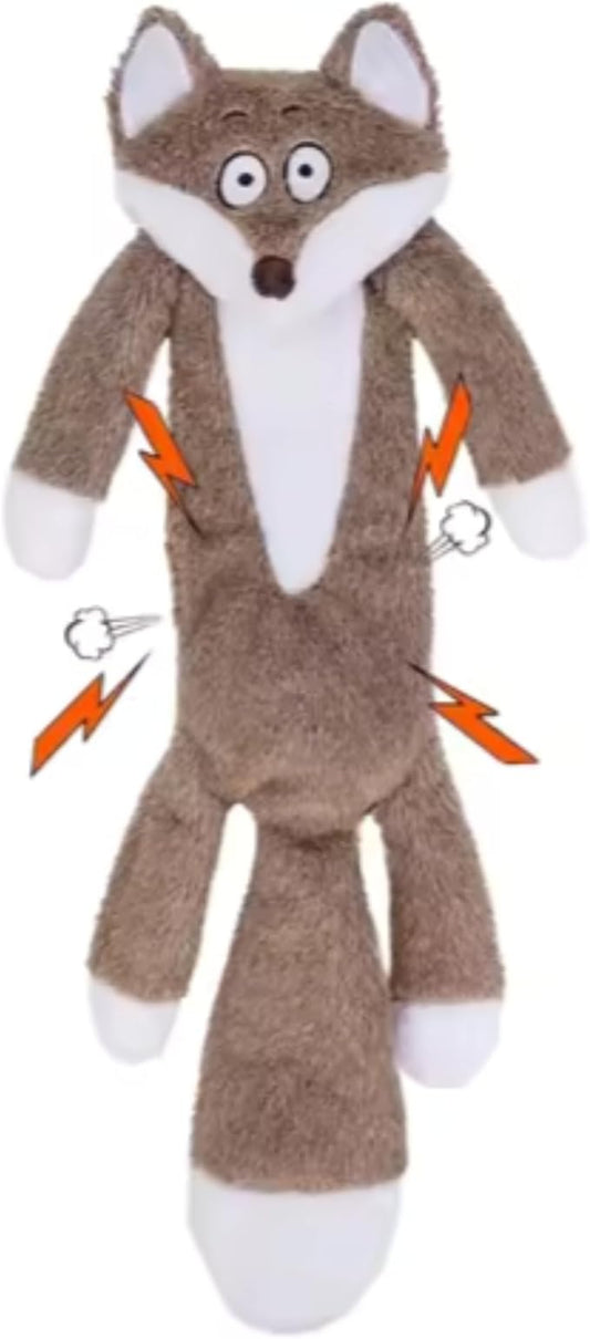 Plush Fox Dog Toy – Squeaky & Crinkle, No Stuffing, Soft & Durable – For Small, Medium & Large Dogs, All Breeds – Perfect for Puppies & Senior Dogs, Premium Safe Chew Play