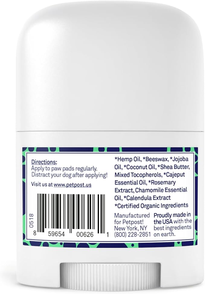 Petpost | Paw Balm for Dogs - Nourishing Cream Soothes Itchy, Dry Dog Paws with Moisturizing Ingredients - Organic Coconut Oil, Jojoba Oil, and Shea Butter 0.64 oz.