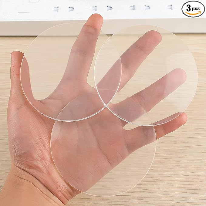 Door Stopper Wall Protector,Transparent Large Round Door Knob Wall Shield, 3.54 Inches (3pcs) Soft Rubber Door Handle Bumper with Strong Self Adhesive (9 CM, Clear)