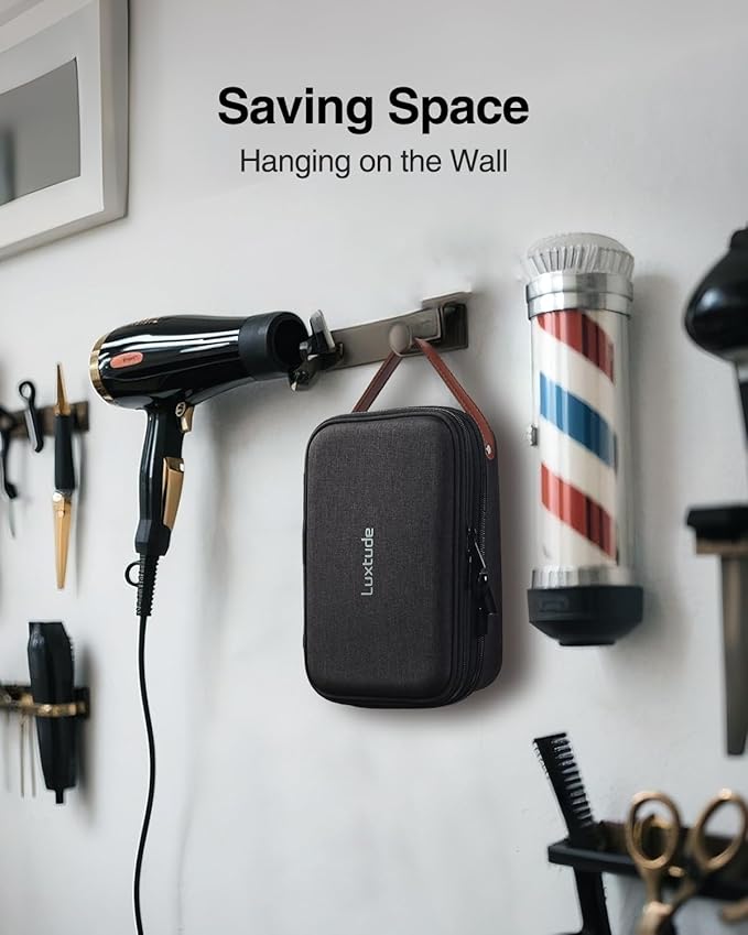 Luxtude Hair Clipper Case Travel, Portable Barber Cases, Hard Barbers Bags for Clippers and Supplies, Sturdy Trimmer Bag, Barbers Accessories for Wahl 5Star/Hatteker/Oneisal/Andis Grooming (Case Only)
