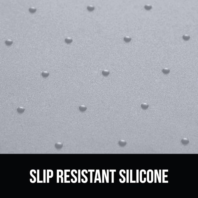 GORILLA GRIP 100% Waterproof Raised Edge BPA Free Silicone Pet Feeding Mat, Dog Cat Food Mats Contain Spills Protects Floors, Placemats for Cats, Dogs Water Bowl, Pets Accessories 32x24 Light Gray