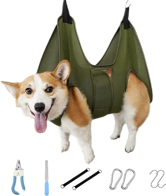 Mklhgty Dog Grooming Hammock for Trimming Nails and Ear/Eye Care, Sling for Grooming with Nail Clipperse