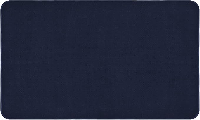 House, Home and More Skid-Resistant Carpet Indoor Area Rug Floor Mat - Navy Blue - 3 Ft X 5 Ft - Non Slip Rubber Backing, Stain Resistant, Dog Friendly, Living Room Bedroom Kitchen Entryway