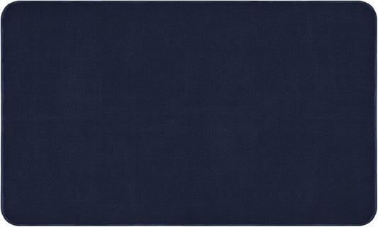 House, Home and More Skid-Resistant Carpet Indoor Area Rug Floor Mat - Navy Blue - 3 Ft X 5 Ft - Non Slip Rubber Backing, Stain Resistant, Dog Friendly, Living Room Bedroom Kitchen Entryway