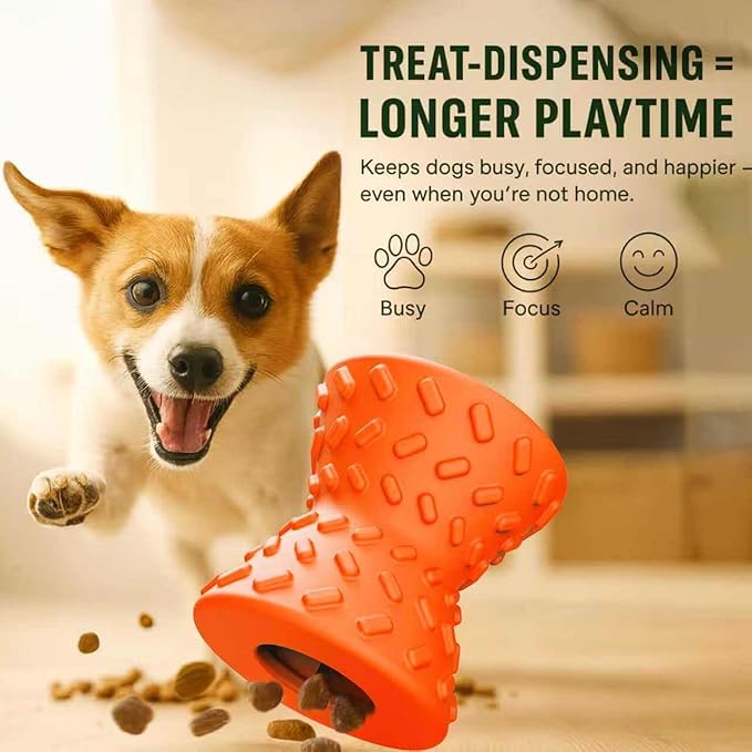 Doudele Dog Puzzle Toys, Treat-Dispensing Puzzle Ball – Interactive Rubber Dog Toy for Small & Medium Dogs, Rolling Reward Game for Training & Slow Feeding