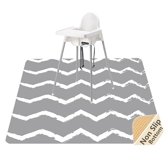 Large Splat Mat for Under High Chair/Arts/Crafts, WOMUMON Washable, Waterproof, Non Slip, Portable Floor Protector for Baby, Kids, Durable Spill, Splash Mat for Pet