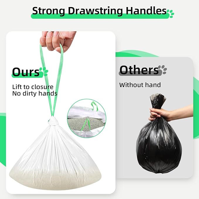 120 Count Self-Cleaning Cat Litter Box Liners Bags Fit For MW-SC01/SC02/SC09/LR01/LR02, Pre-Seperated Heavy Duty Automatic Cat Litetr Box Bags with Drawstring-18" * 12.6"