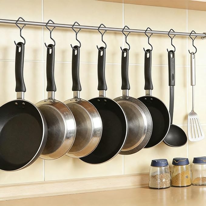 Keoferlon Diamond Hooks Anti Drop 12 Pack S Utility Hooks Black Closet Hanging Clips Hanger for Shelves Purse Backpack