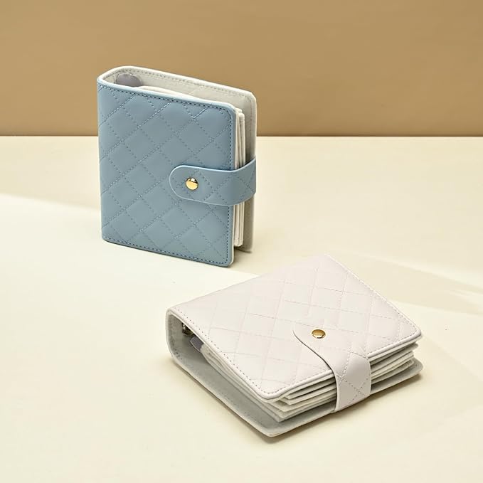 Oirlv Travel Jewelry Organizer Case Portable Jewelry Book with Velvet Pouches for Jewelry Travel Essentials(Light Blue)