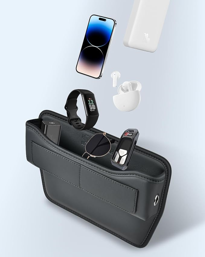 Florich Car Seat Gap Filler Organizer, Premium Leather Car Gap Filler for Car, Car Seat Organizer and Storages Between Seat Car Gap Filler Universal Fit for Car Suv Truck