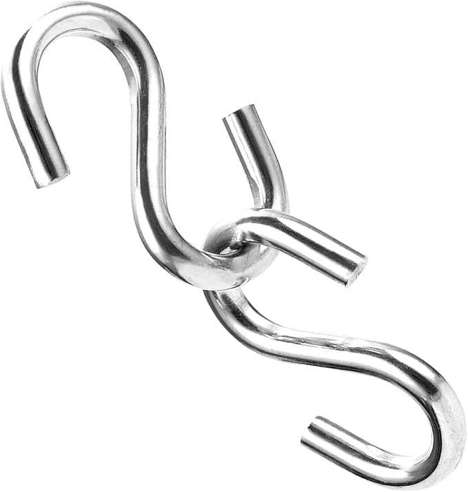 Axe Sickle 304 Stainless Steel 3 Inch S Hooks Heavy Duty Hanging Hook S Shaped Utility Hook for Hanging and Utility Use, Loads up to 550 lbs, 4 Pcs