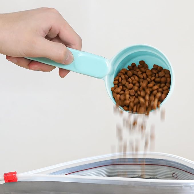 MSBC Melamine Pet Food Scoop, Cat Food Measuring Cups, Comfortable Long Handle Scoop for Dog, Cat, Ferret and Rabbit Food, 1 Cup Size Pet Food Feeding Scoop (Blue)