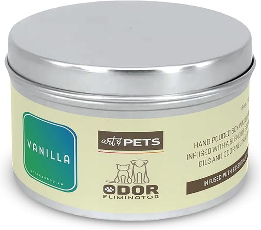 Pet Odor Eliminator Candle for Dogs and Cats Long-Lasting 72-Hour Burn Natural Soy Wax with Refreshing Scent Scented Candle to Remove Pet Smells (Vanilla)