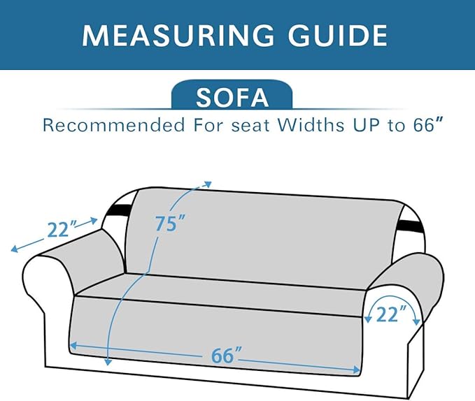 H.VERSAILTEX Reversible Couch Cover Sofa Cover Water Resistant Furniture Protector for Dogs Non Slip Couch Cover with Elastic Strap Machine Washable Sofa Slipcover Seat Width to 66"(Sofa, Navy/Beige)