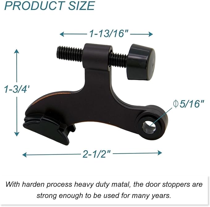 24 Pack Hinge Pin Oil Rubbed Bronze Door Stopper, Adjustable Heavy Duty Hinge Pin Door Stop with Oil Rubbed Bronze Rubber Bumper Tips
