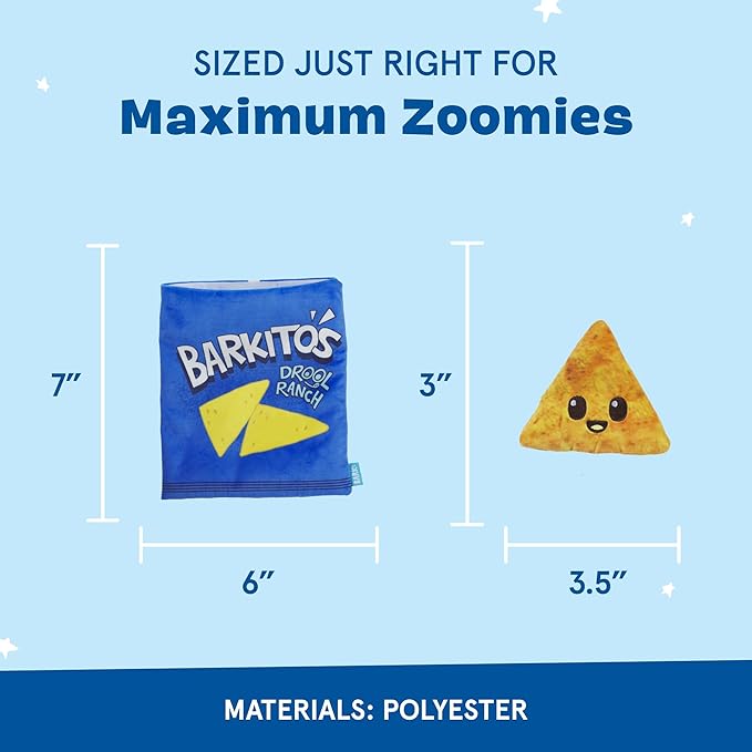 BARK Drool Ranch Chips Holiday Plush Dog Toy | Squeaky Fun for Medium Dogs