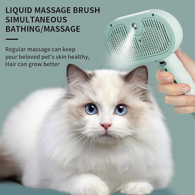 Pet Grooming Brush for Dogs and Cats, Pet Spray Massage Cleaning Tool, Hair Removal Comb, Professional Pets Care Accessory for Long or Short Haired Cats Hair Brush (White)