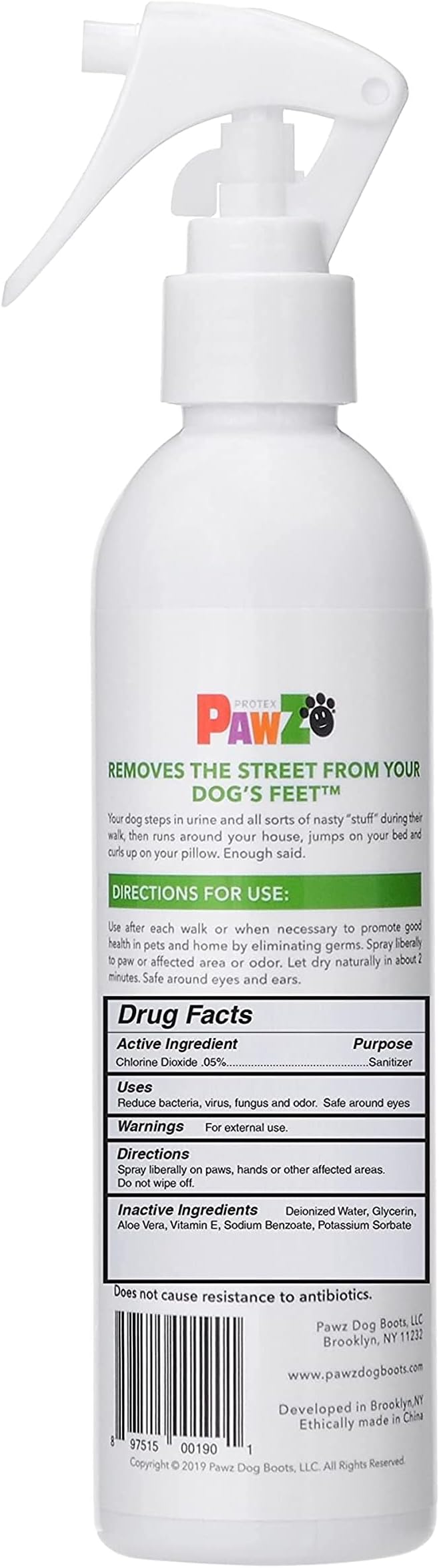 PawZ SaniPaw Dog Paw Cleaner and Odor Eliminator Spray, 8 Oz Paw Sanitizer and Dog Repellent Spray, 2 Pack