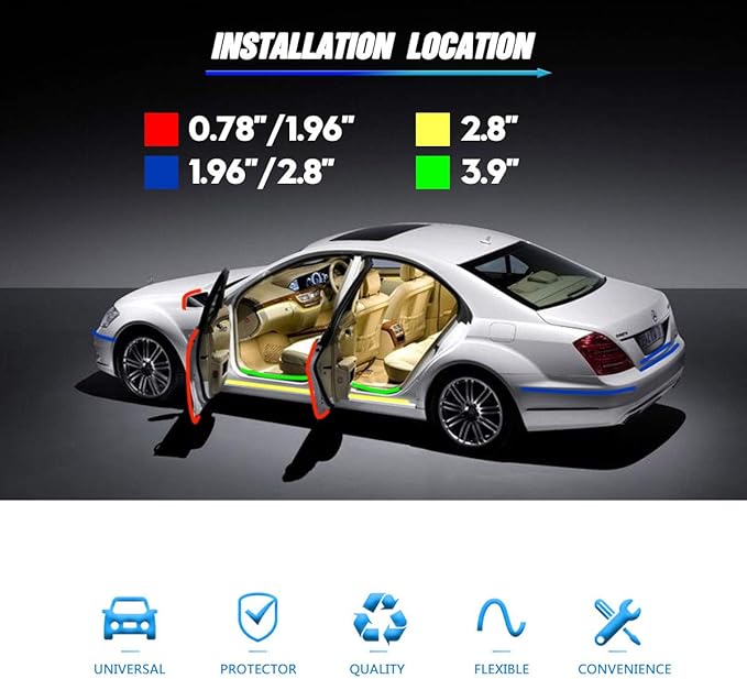 Universal Car Door’s Collision-Proof Strips Car Door Edge Guards Anti-Collision Adhesive Strip Invisible Transparent Bumper, Scratch-Resistant Body, Protect Car Door, Rear Bumper(33Ft x 2.8In)