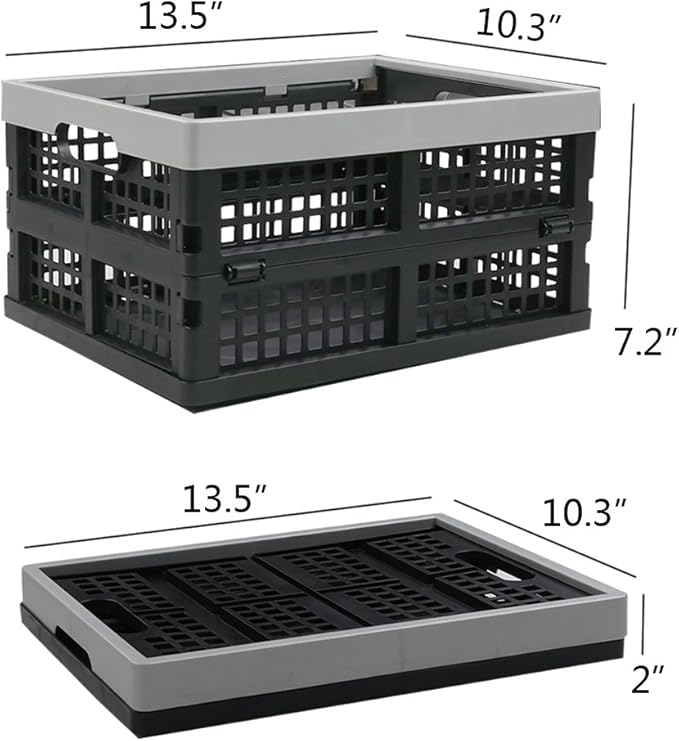 Doryh 16-Liter Collapsible Storage Crates/Stackable Storage Container Basket, Set of 2