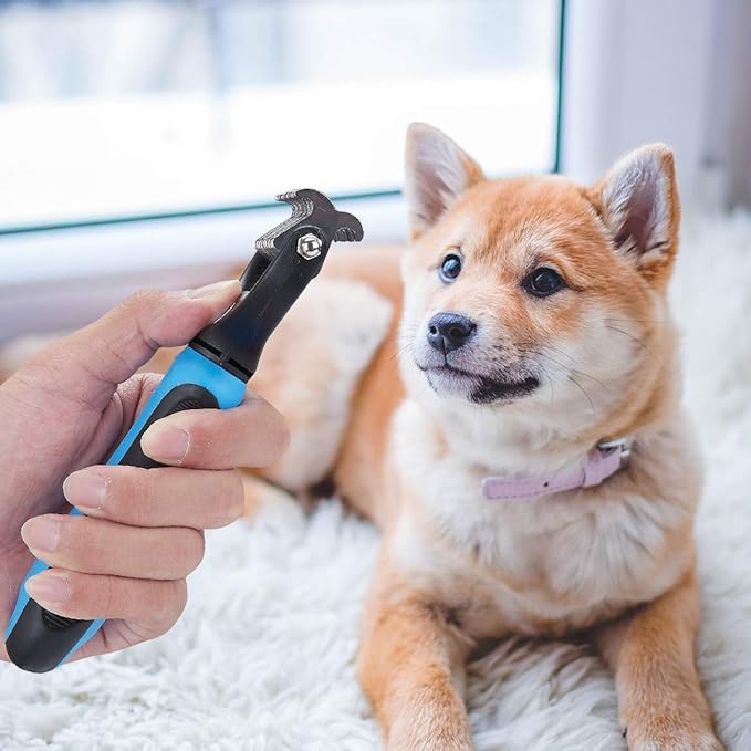 XLCL pet Pet Grooming Tool - 2 Sided Undercoat Rake for Cats and Dogs - Safe Dematting Comb for Easy Mats & Tangles Removing - No More Nasty Shedding and Flying Hair blue