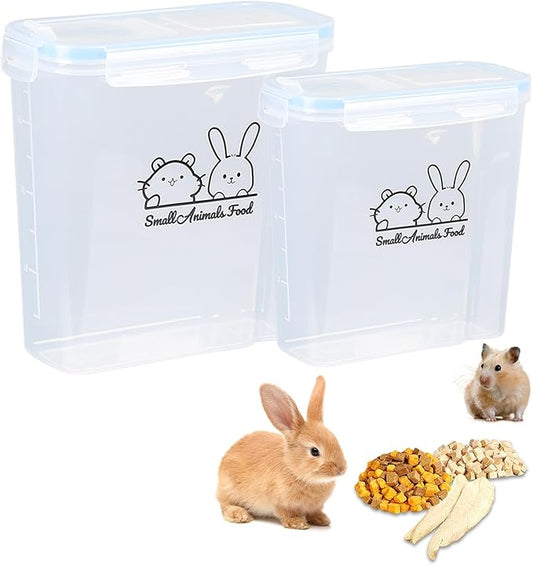 Pet Food Storage Containers,Airtight Small Animals Food Container,Cat Food Storage Container,Jars Dispenser Set with Lids,Multi Size3.52Qt/4L and2.2Qt/2.5L,for Wild Bird Seed Dispenser|BPA Free/Clear