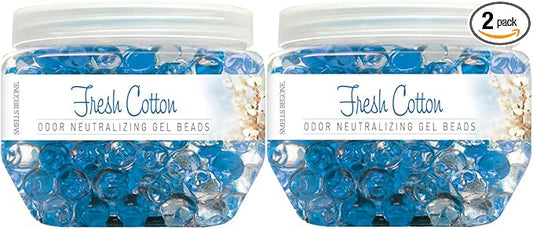SMELLS BEGONE Odor Eliminator Gel Beads - 12 oz, Pack of 2 - Eliminates Odor in Bathrooms, Cars, Boats, RVs & Pet Areas - Air Freshener - Made with Essential Oils - Fresh Cotton Scent