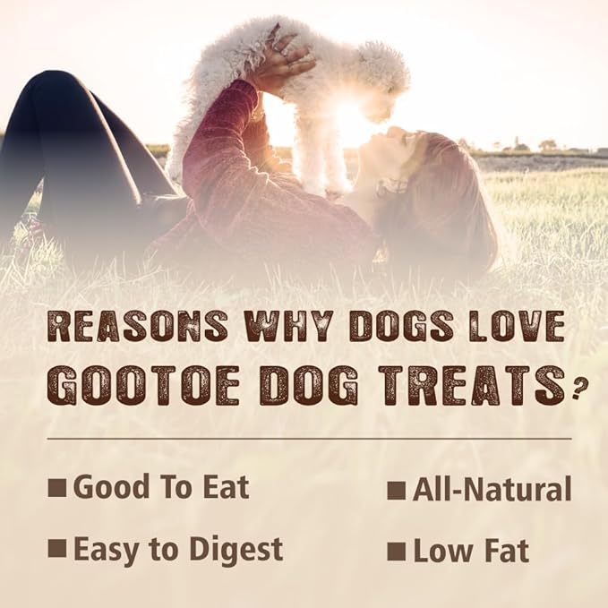 Gootoe Buffalo Dog Treats, Natural Low-Fat Chews for Training & Rewards, Limited Ingredient, Puppy Treats for Medium Dogs, Resealable Bag, Buffalo Bites Stick (Large), 8 oz