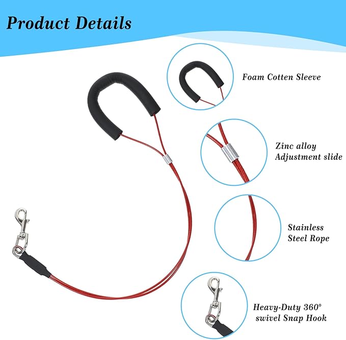 4 Pcs Pet Grooming Loops and Supplies - Dog Belly Loop Restraint No Sit Haunch Holder for Arm and Table, Sturdy Noose Loop for Small Medium Large Dogs
