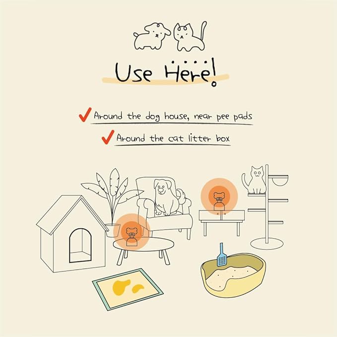 EVENDAY Oh My Silly Pet Diffuser – Compact but Powerful | Long-Lasting 60-Day Odor Removal for Dogs & Cats | Safe, Non-Toxic Aroma (Shea Butter)