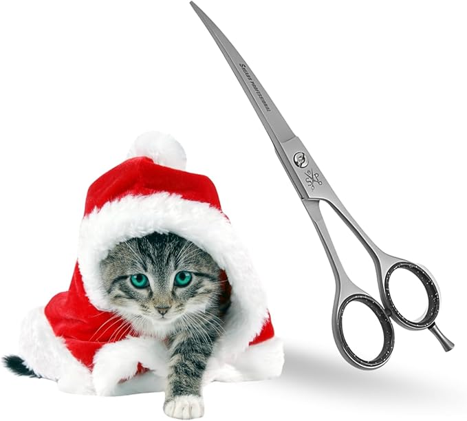 Dog Grooming Scissors 4.5 Curved Shear Perfect for Dog, Cats, and other Pets Face & Paws Trimming