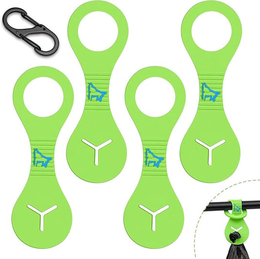 Dog Poop Bag Holder for Leash Waste Bag Carrier Dog Poop Bag Dispenser for Walking Running Bicycle Accessory 4 Pieces (Green)